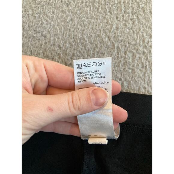 Chicos Pants 12 Large Crop Straight Leg Capri Zip Stretch Black Gold Minimal 2 - Picture 11 of 13